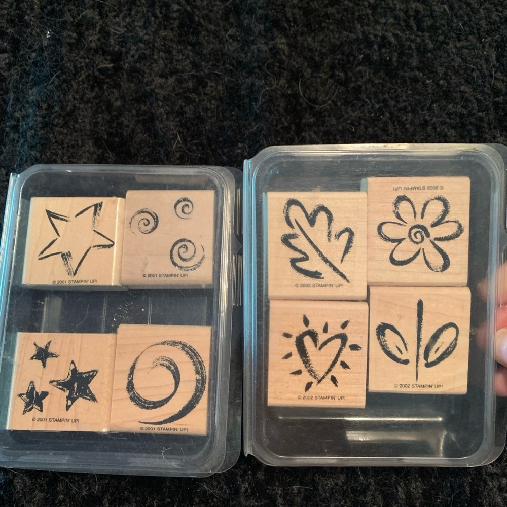 Bundle of 2 Stampin' Up!Stamp Sets Star & Swirls 4; Delightful Doodles 4